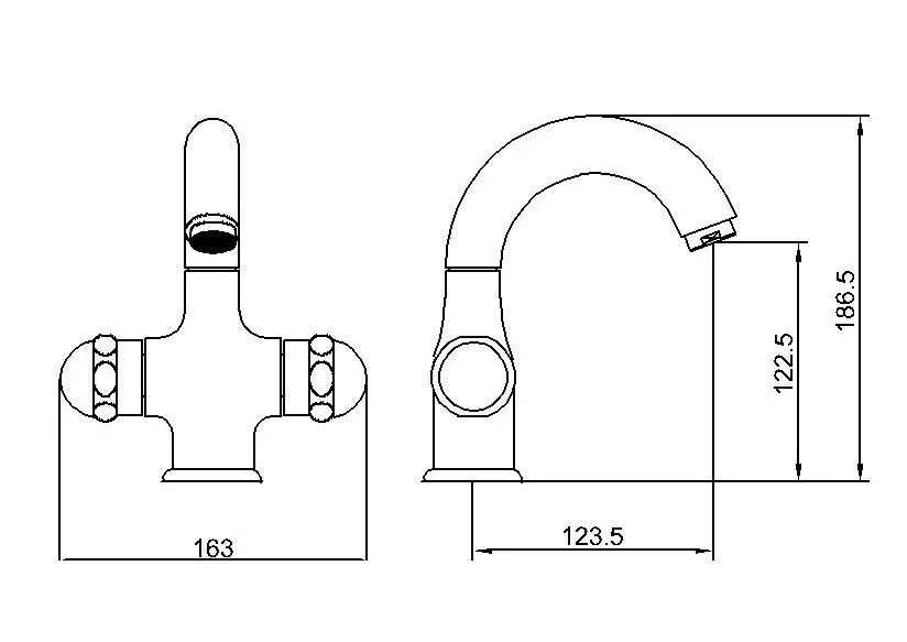 1/2" 180 Degree Ceramic Disc Brass Basin Mixer