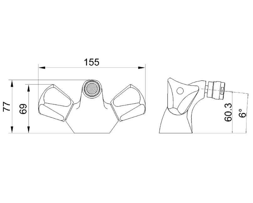 90 Degree 1/2 Quick Open Bidet Mixer