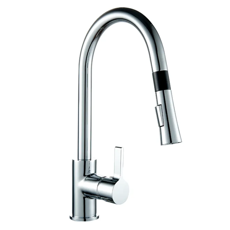 ABS Sprayer Pull Down Pull out Single Handle Kitchen Faucet