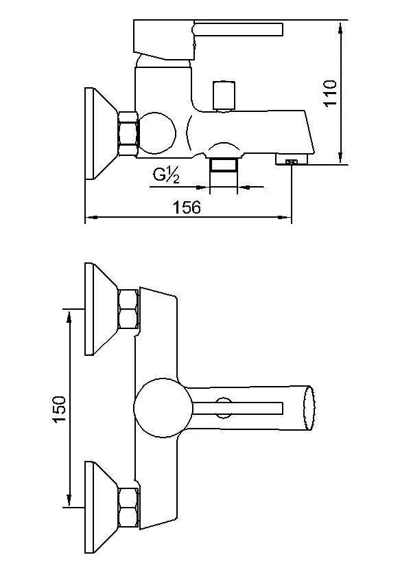 Bathroom Bath Shower Faucet Brass Mixer Wall Mounted Bath Faucet
