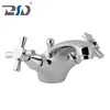 Bathroom Chrome Double Lever Basin Sink Mono Mixer Tap Faucet