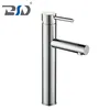 Bathroom Deck Mounted Brass Chrome Finished Tall Basin Mixer Faucet