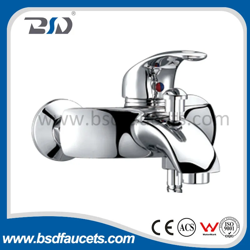 Bathroom Single Handle Chrome Wall Mounted Bath Shower Faucet Mixer