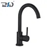 Black Gooseneck Single Lever Brass Sink Kitchen Mixer Faucet Watermark