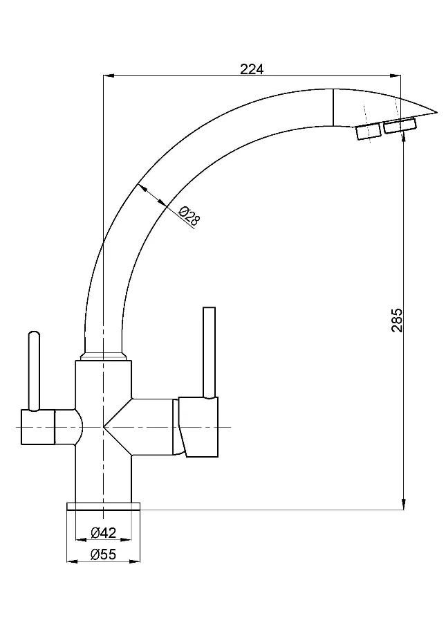 Brass 3 Ways Kitchen Faucets for Drinking Water Purified Water