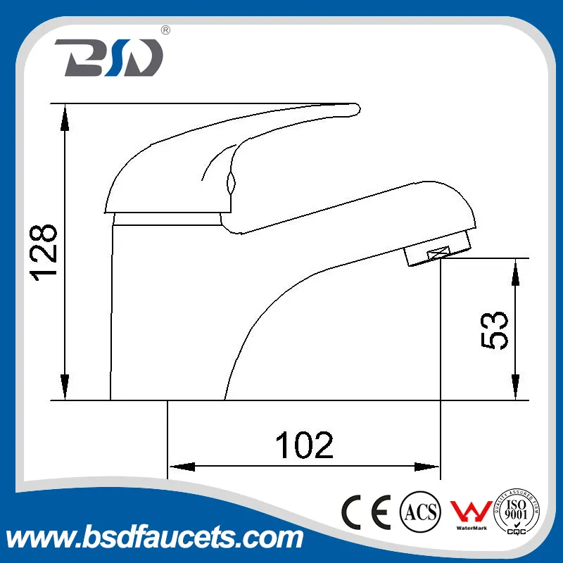 Brass Basin Bathroom Basin Faucet Chrome Plated Water Mixer