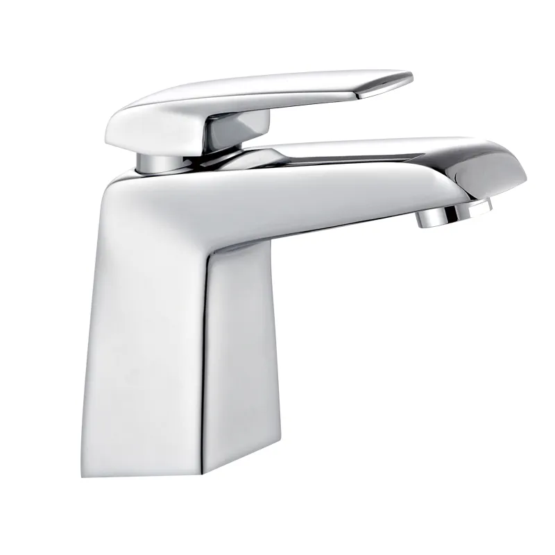 Brass Basin Mixer Chrome Single Handle Bathroom Deck-Mounted Water Faucet