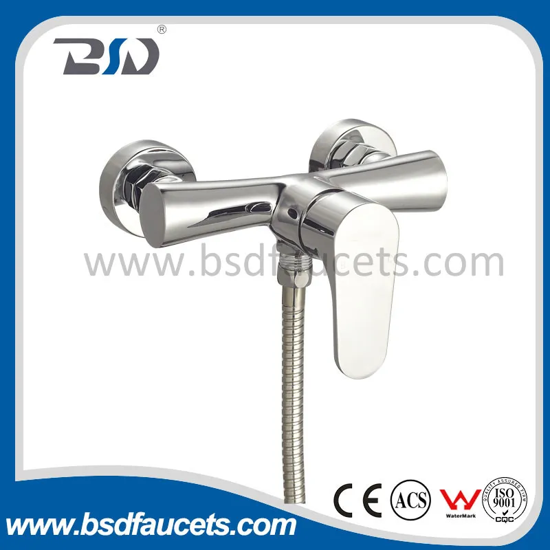 Brass Bath Faucet Eco Friendly Wall Mounted Chrome Shower Mixer