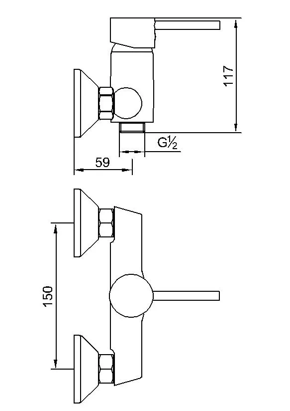 Brass Body Zinc Handle Single Handle Shower Mixer