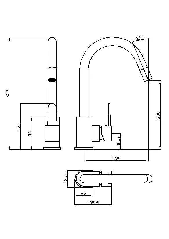 Brass Chrome Commercial Long Neck Sink Kitchen Faucet