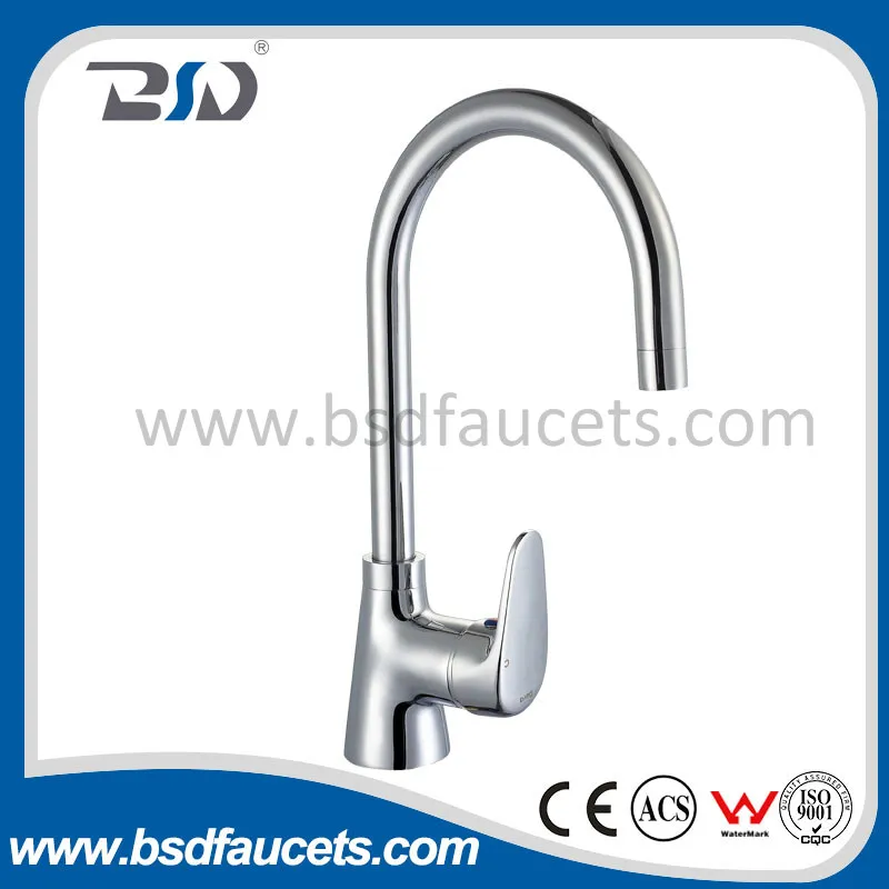 Brass Chrome Kitchen Faucet Mixer Tap High Neck Sink Faucets