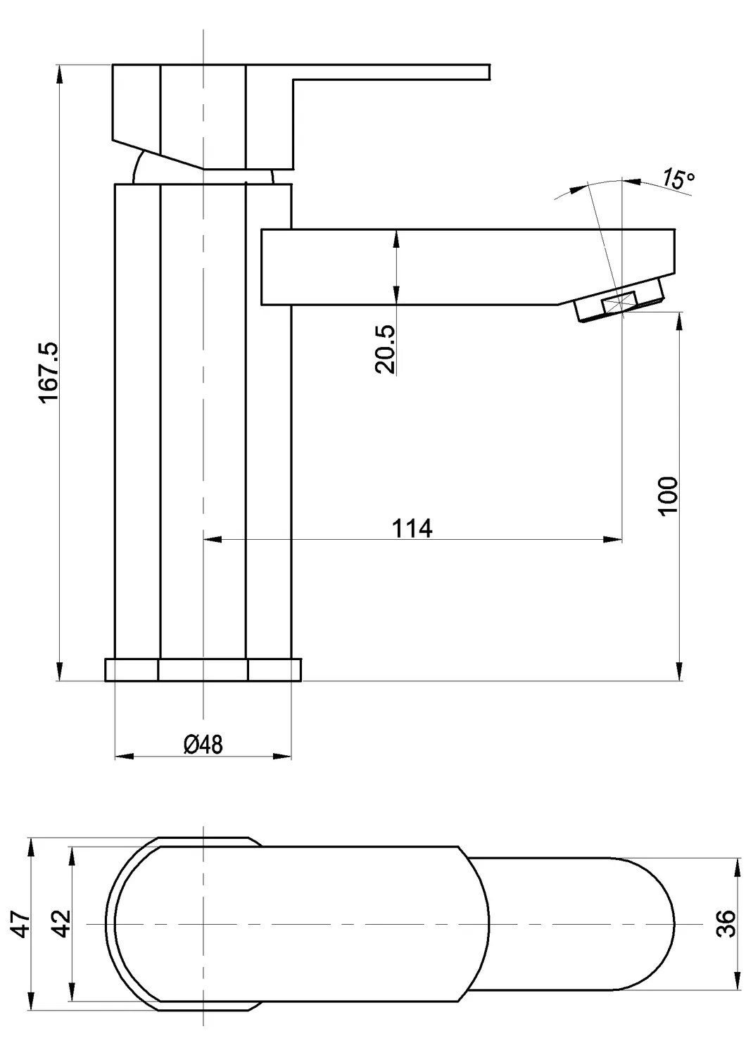 Brass Chrome Plated Single Lever Basin Mixer Faucet