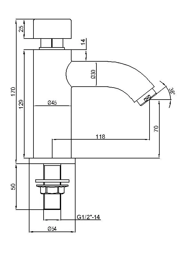 Brass Chrome Push Water Saving Self Closing Time Delay Faucet