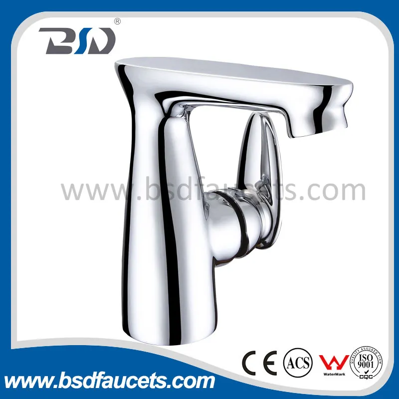 Brass Chrome Single Handle Polished Surface Bathroom Basin Mixer Faucet