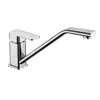 Brass Chrome Single Handle Square Kitchen Sink Faucet with Long Spout