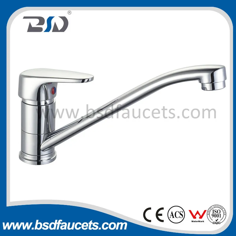 Brass Chromed High Neck Single Lever Kitchen Sink Mixer Faucet