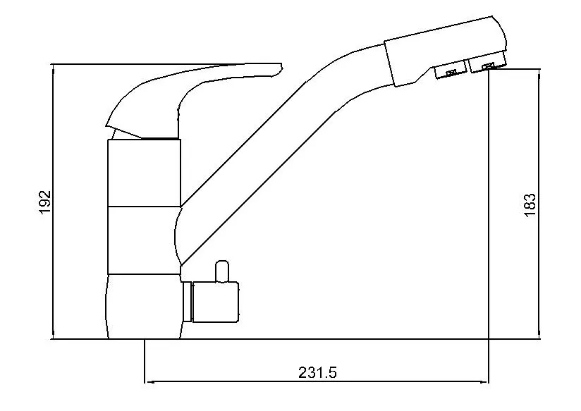 Brass Double Handle 3 Ways Kitchen Mixer