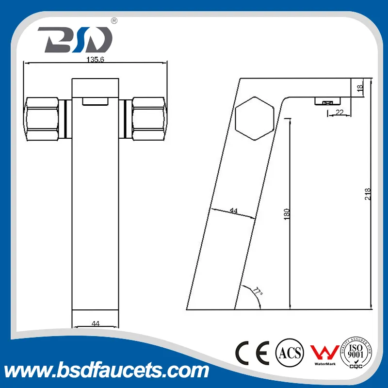 Brass Dual Lever Chrome Plated Sanitary Ware Bathroom Basin Faucet