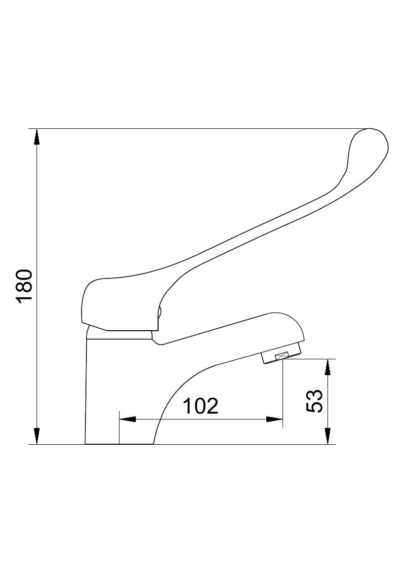 Brass Economic 35mm Cartridge Long Lever Public Use Hospital Faucet