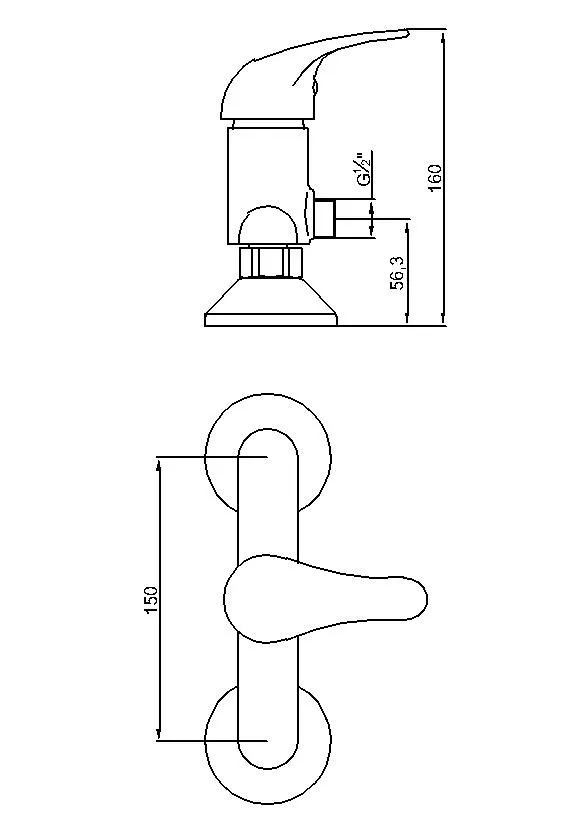 Brass European Wall Mounted Economic Bath Shower Faucet