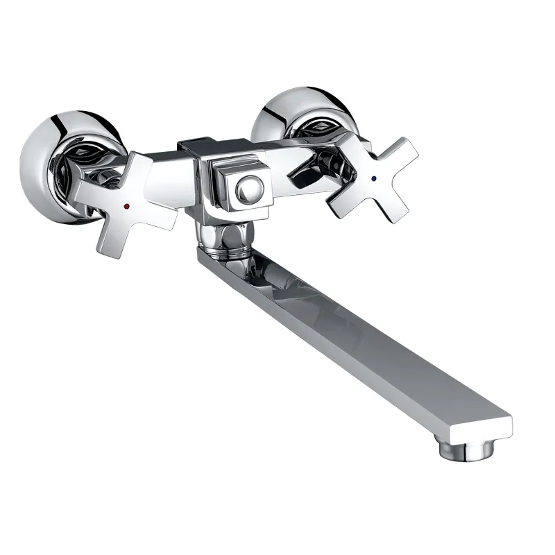 Brass Europeandual Handle Square Bath Mixer Faucet