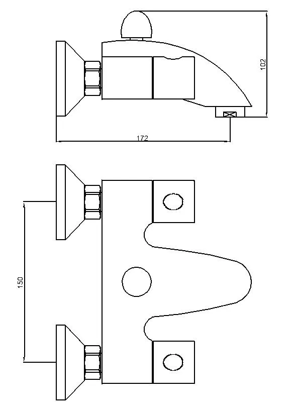 Brass Handle Brass Body Heavy Bath Shower Faucet Mixer
