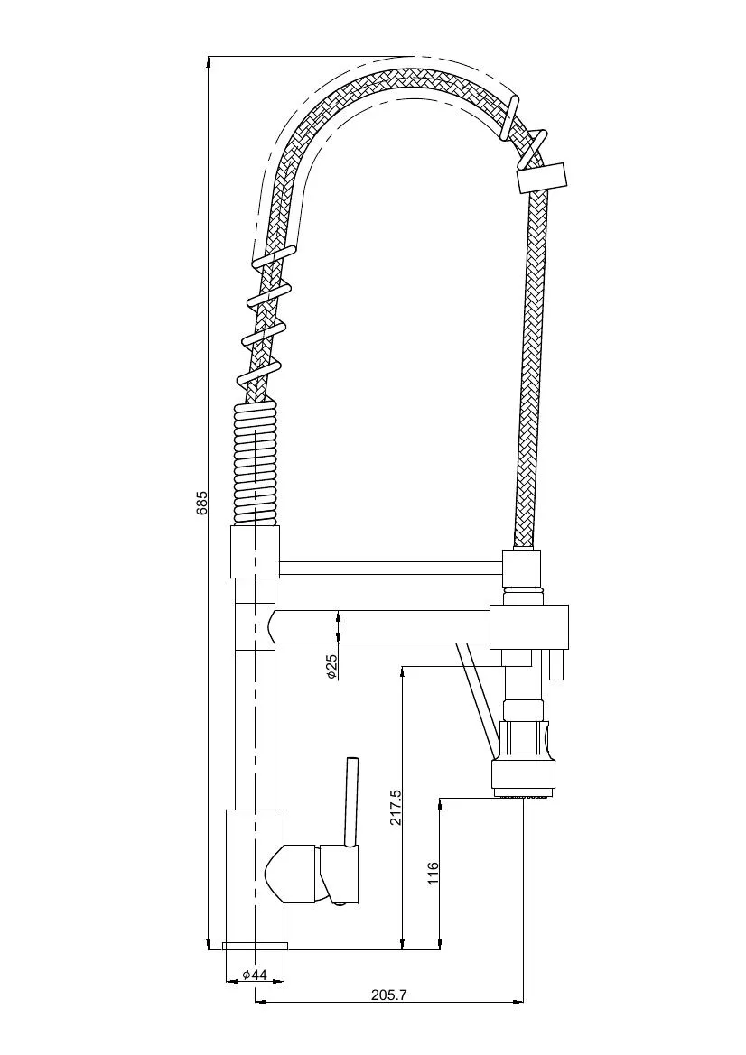 Brass Pull out Sprayer Kitchen Faucet with Single Handle