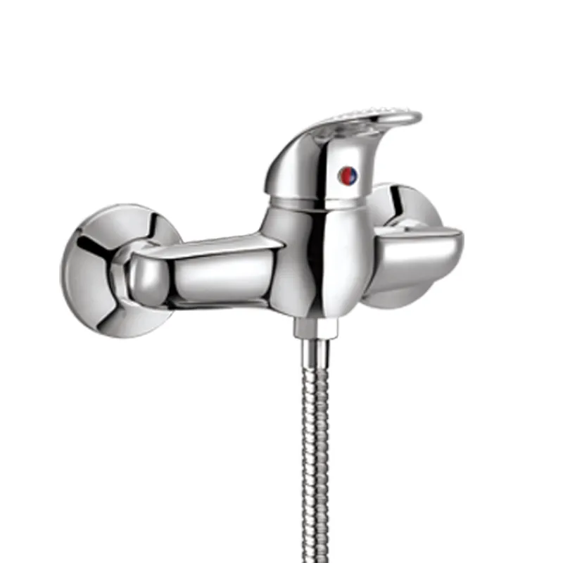 Brass Single Handle Exposed Shower Faucet Chrome Polished Bathroom Faucet