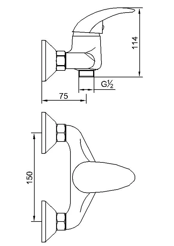 Brass Single Lever Shower Water Mixer