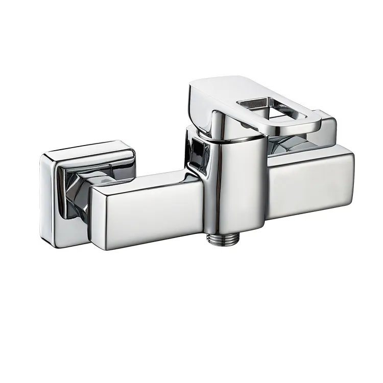 Brass Single Lever Square Wall Mounted Shower Faucet