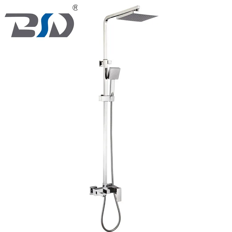 Brass Square Shower Set with ABS Shower S. S Hose