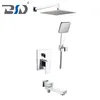 Brass Square Spout Concealed Shower Faucet Set