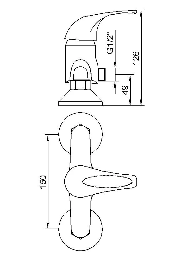 Brass Wall Mounted Single Lever Shower Faucet