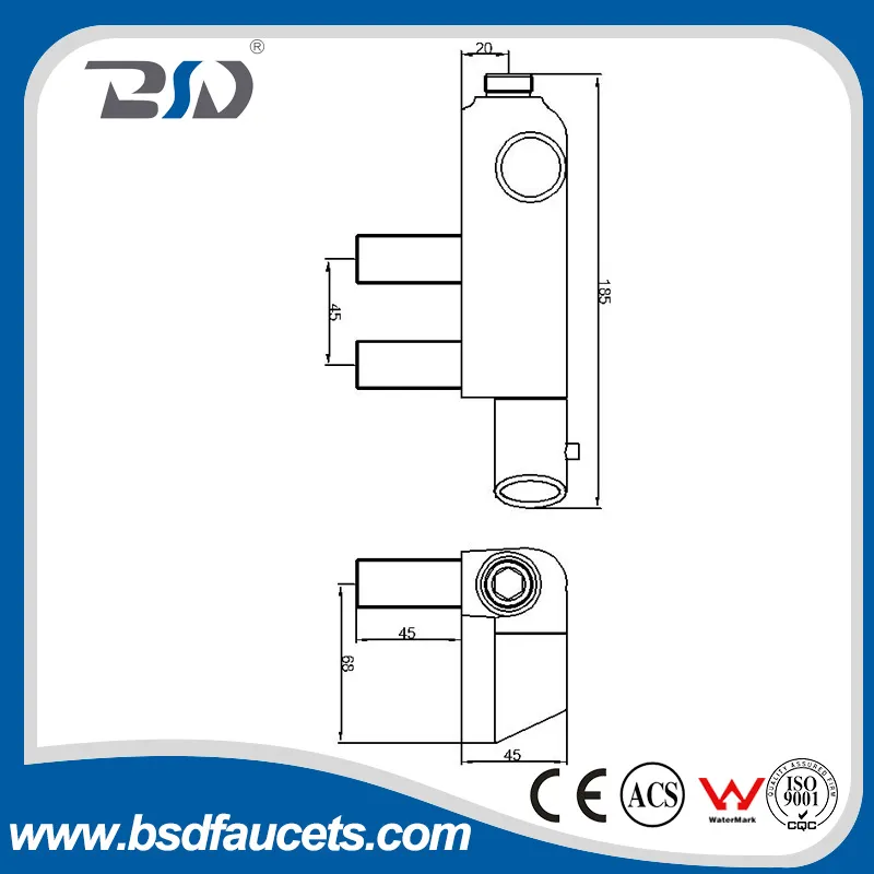 Brass Wall Mounted Thermostatic Shower Bidet Mixer in Chrome Plating