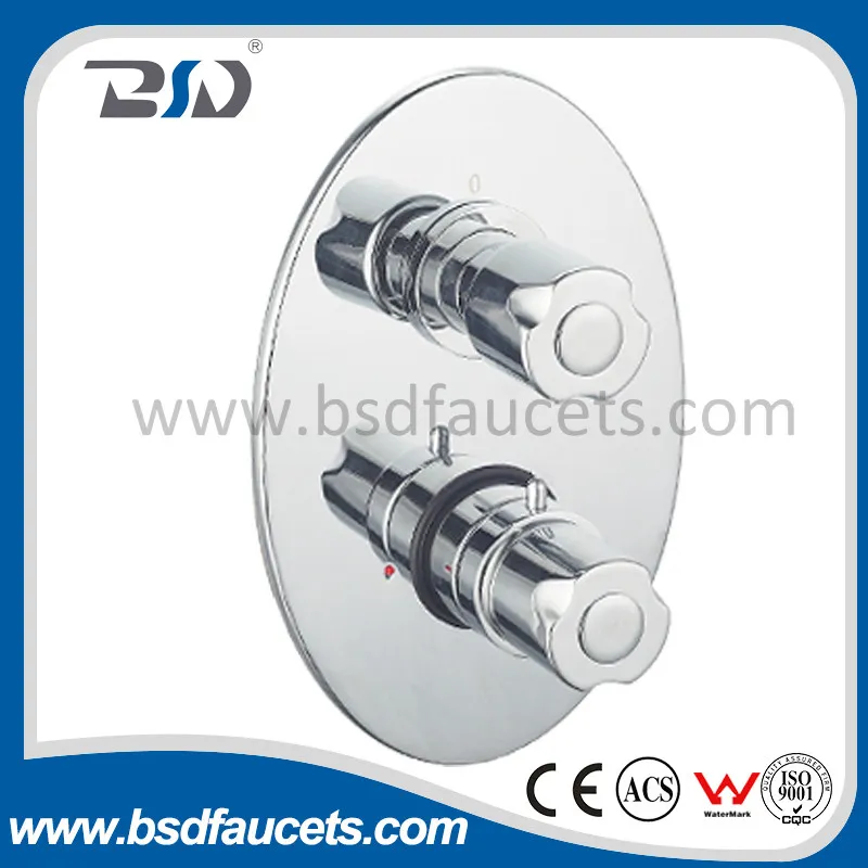 Brasstwin Concealed Thermostatic Shower Valve with Brass Oval Shape Plate