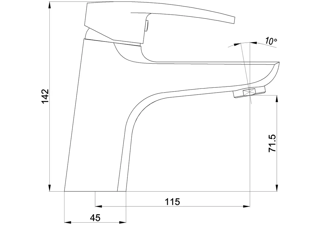 Ceramic Cartridge 35mm Lever Handle Wash Basin Faucet