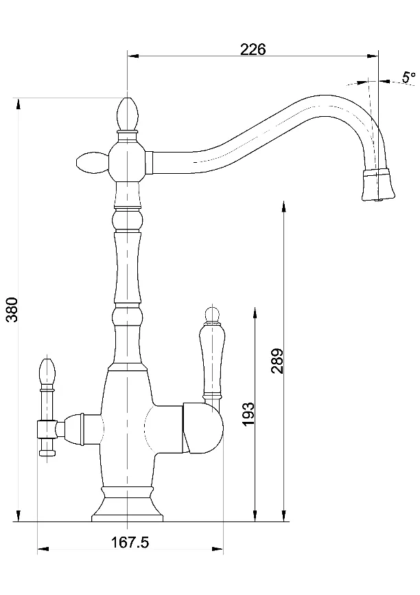 Ceramic with Ornament Classics Brass Spout 3 Ways Drinking Water Faucet