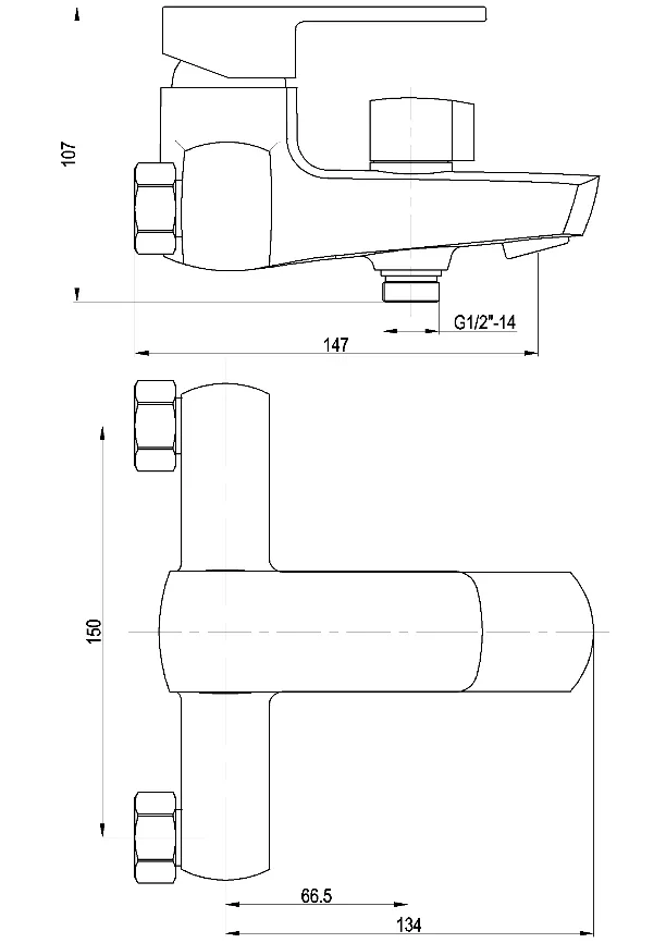 Chrome Bathroom Single Handle Brass Shower Bath Faucet