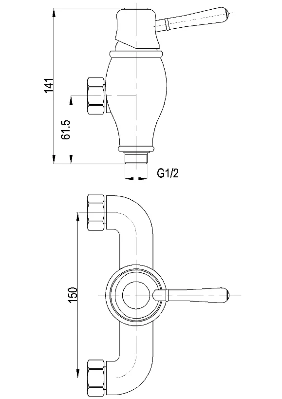 Chrome Brass Luxury Handle Wall Mounted Shower Faucet