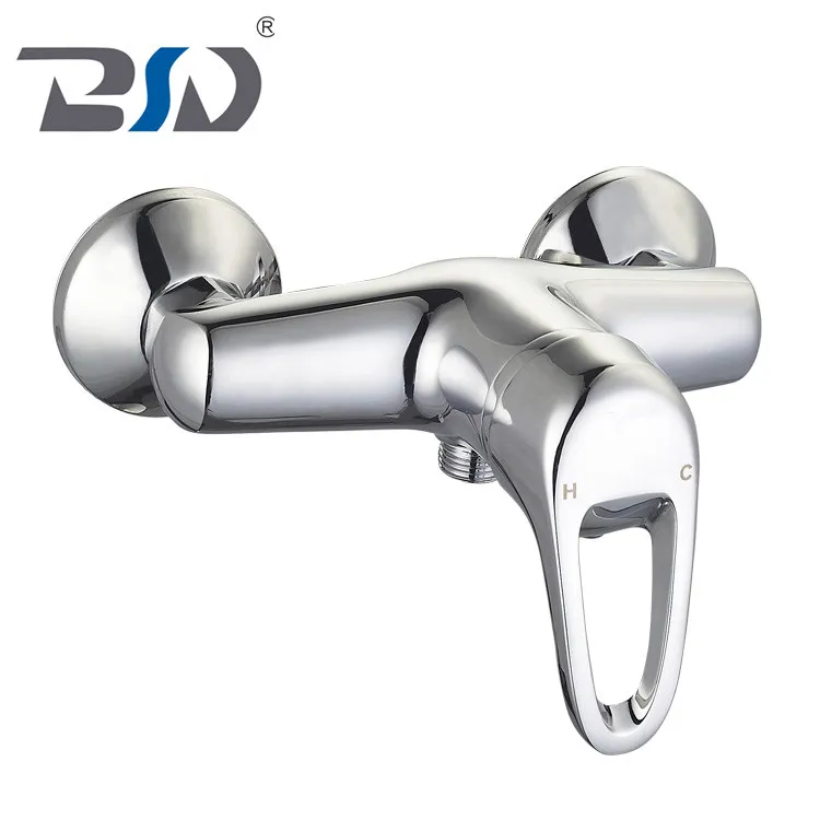 Chrome Brass Wall Mounted Shower Faucet Mixer