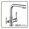 Chrome Deck Mount Ceramic Handle Brass Purified Sink Mixer Tri-Flow Kitchen Faucet