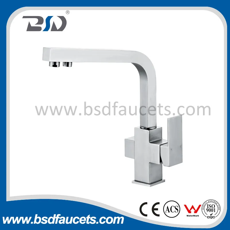 Chrome Drinking Water Sink Mixer Tri Flow Kitchen Faucet