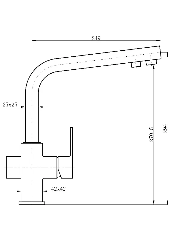 Chrome Drinking Water Sink Mixer Tri Flow Kitchen Faucet
