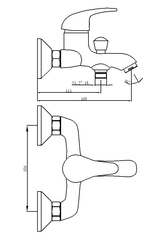 Chrome Finished Bathroom Bath Faucet