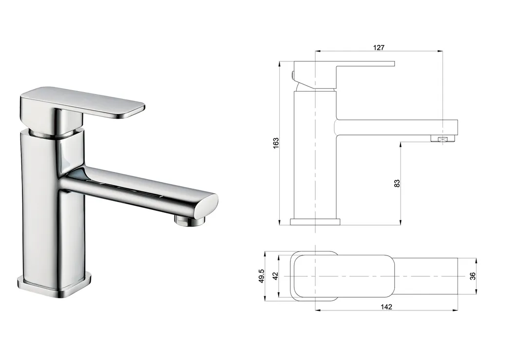 Chrome Finished Brass Basin Mixer Tap Bathroom Faucets Deck Mounted