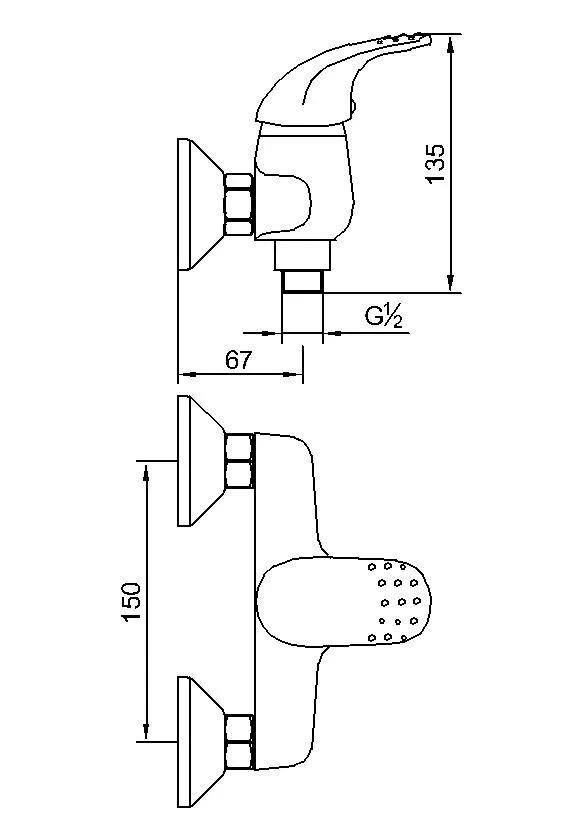 Chrome Finished Single Lever Classic Shower Faucet