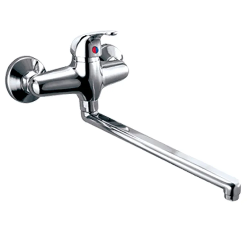 Chrome Finished Wall Mounted Single Handle Bathroom Kitchen Mixer Faucet
