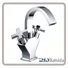 Chrome Hot/Cold Mixer Water Tap Brass Cross Handle Basin Faucets
