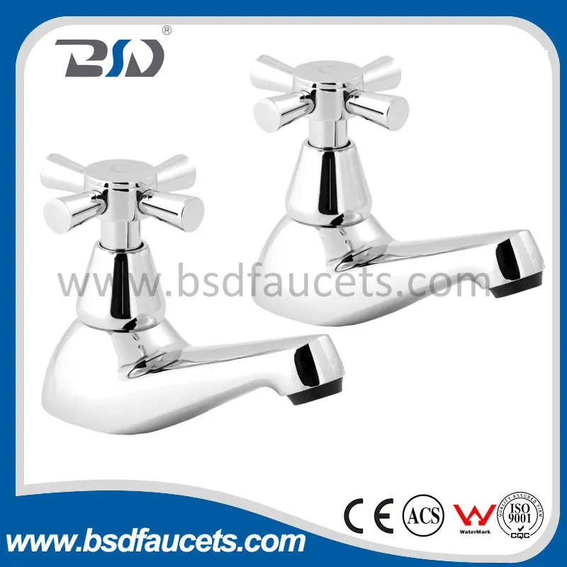 Chrome Pair Faucet Mixer Cloakroom Easy Use Basin Bath Taps