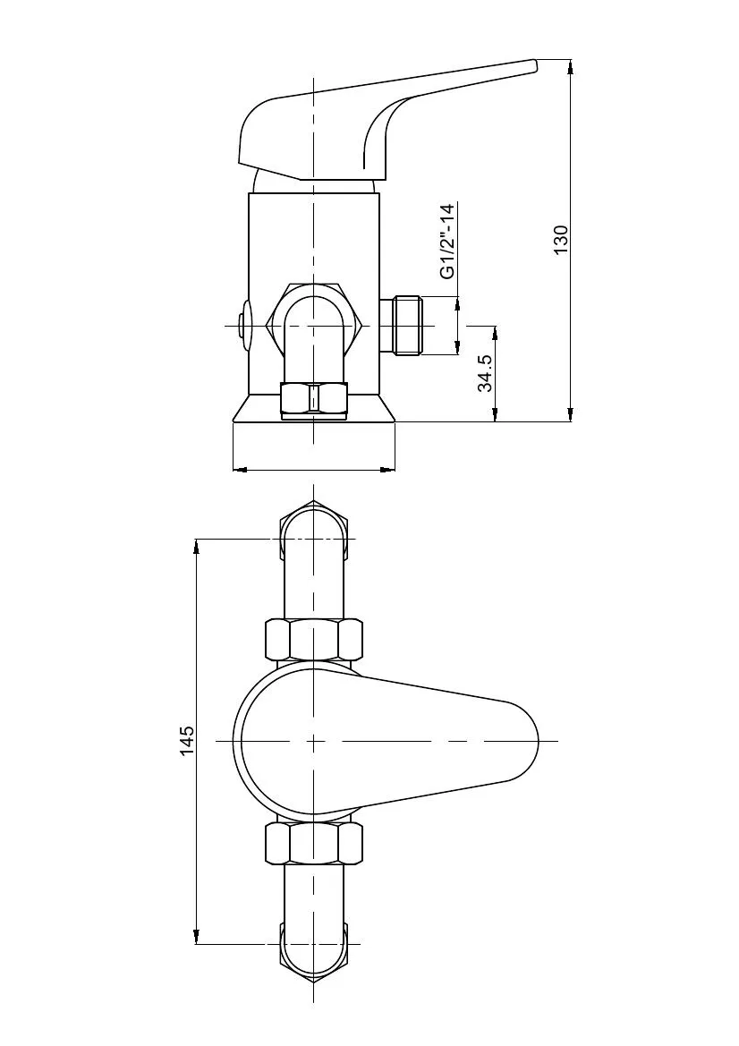 Chrome Plated Brass Exposed Manual Shower Valve